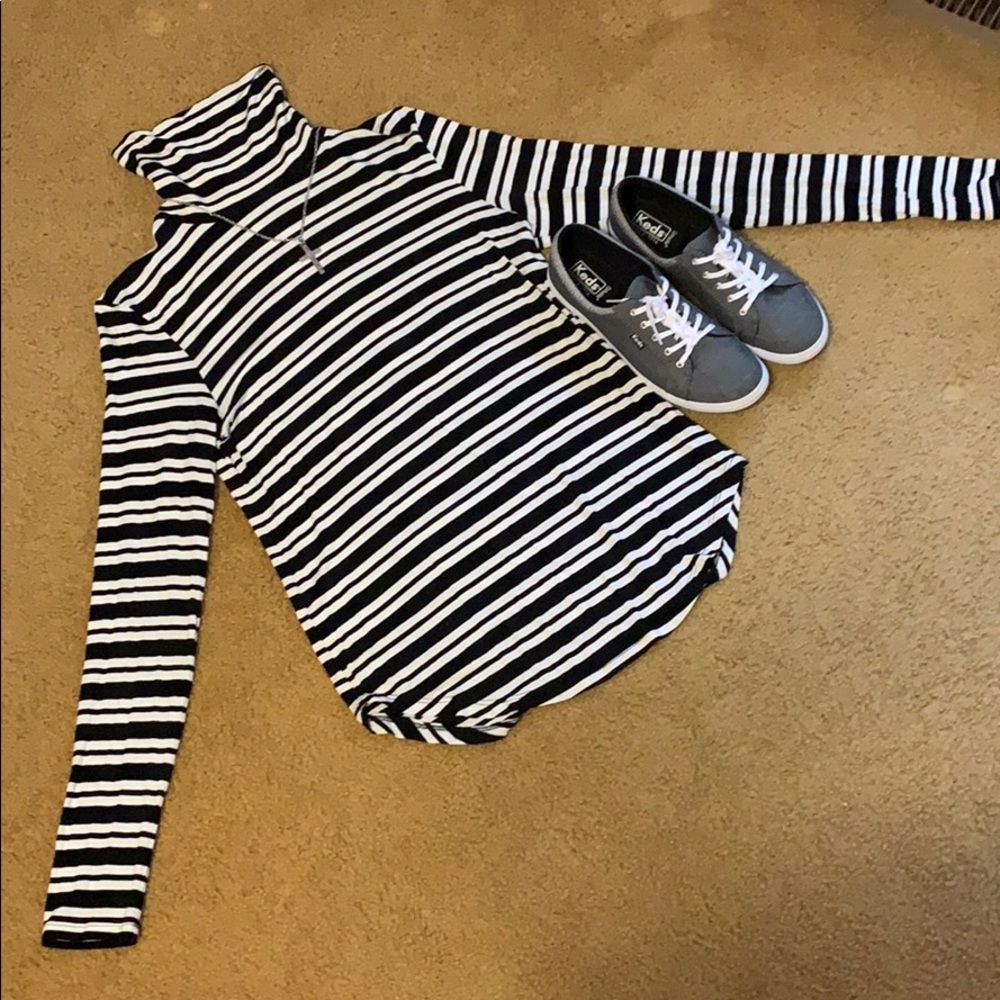 Black and White Turtleneck